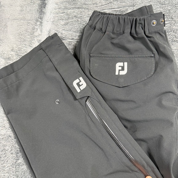 FootJoy Rain Pants Mens M Black Tour Collection Golf Waterproof Zips 1005514